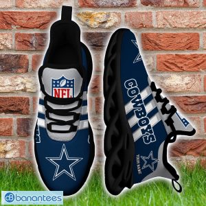 Custom Name Dallas Cowboys Running Sneakers Striped Style Max Soul Shoes For Fans Product Photo 5