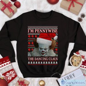 It Movies Ugly Christmas Sweatshirt Pennywise Christmas Sweatshirt I'm Pennywise The Dancing Claus Christmas Sweatshirt Product Photo 1