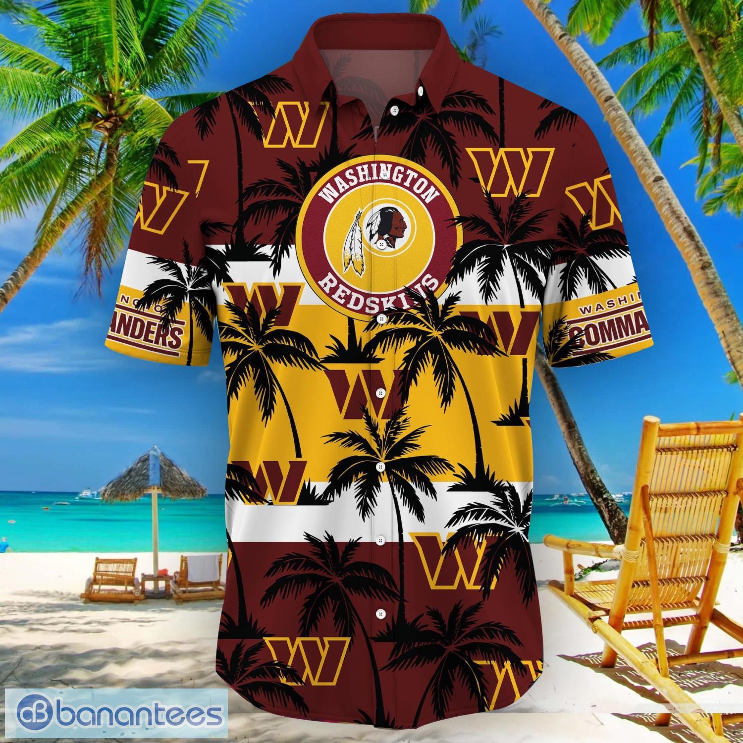 Washington Commanders Hawaiian Shirt Tropical Flower Aloha Summer