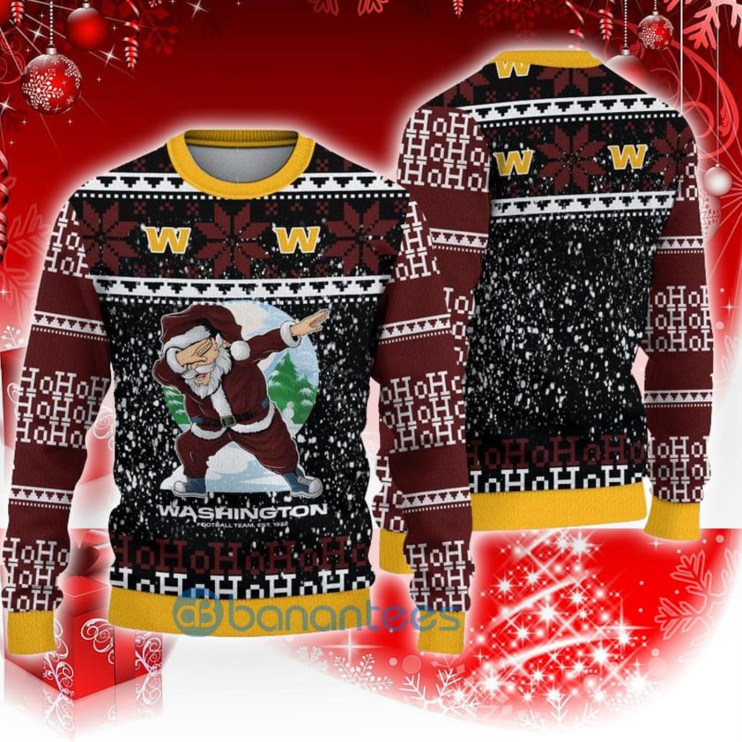 NFL Logo Washington Redskins Dabbing Santa Claus Ugly Christmas Sweater  Gift For Fans - Freedomdesign