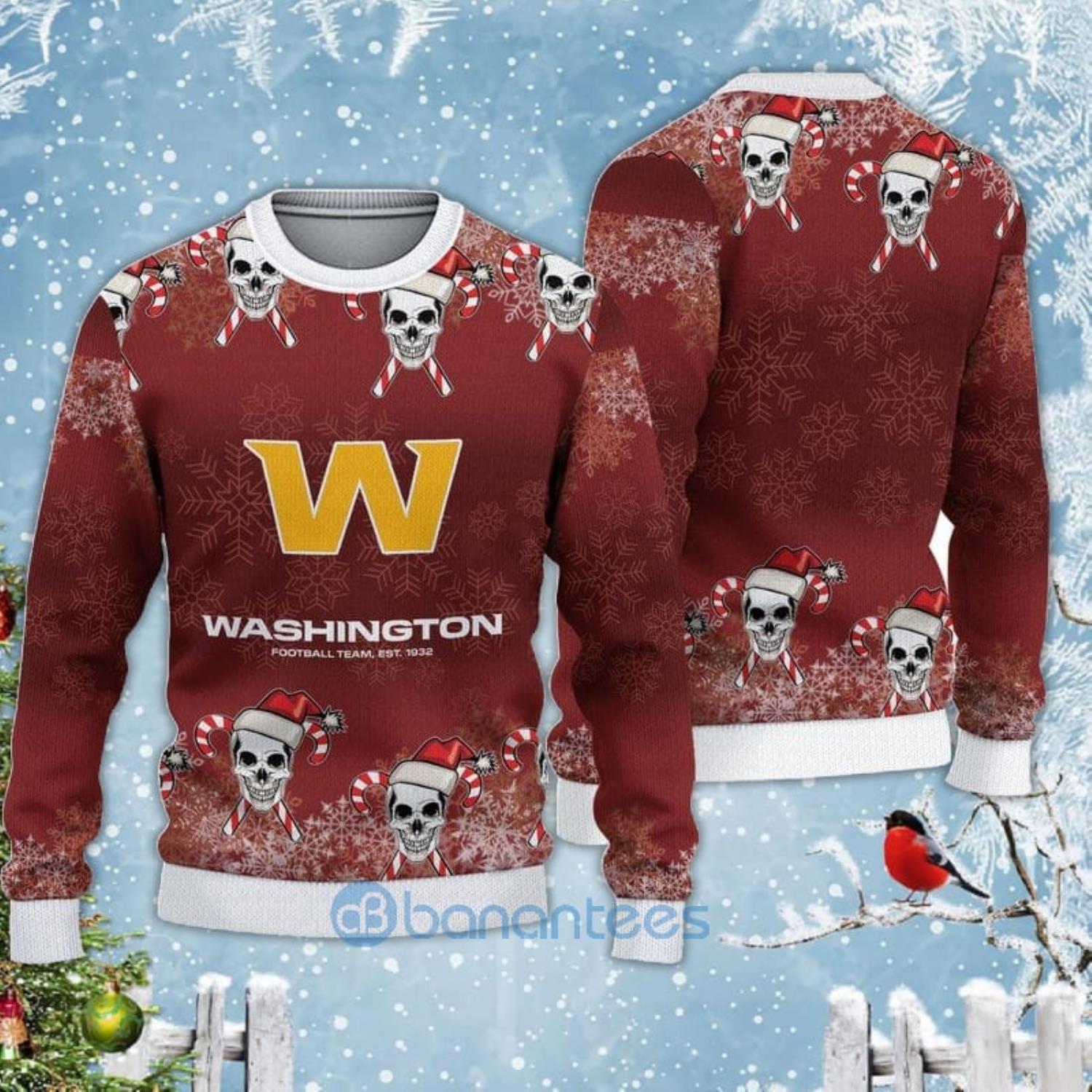 : Ugly Christmas Football Sweater Washington Team Funny