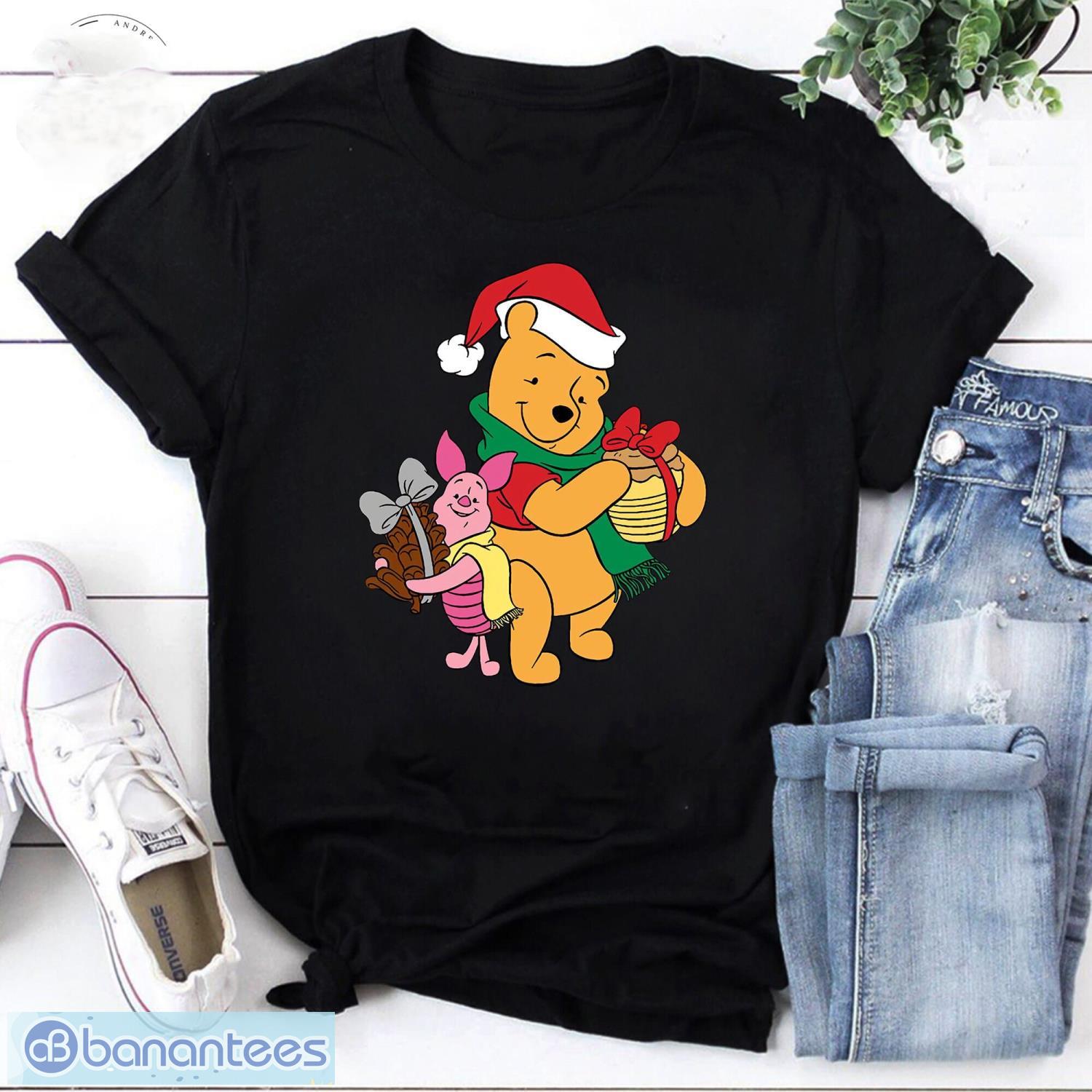 Winnie And Piglet Preparing For Christmas Winnie The Pooh Vintage T-Shirt Winnie The Pooh Christmas Product Photo 1