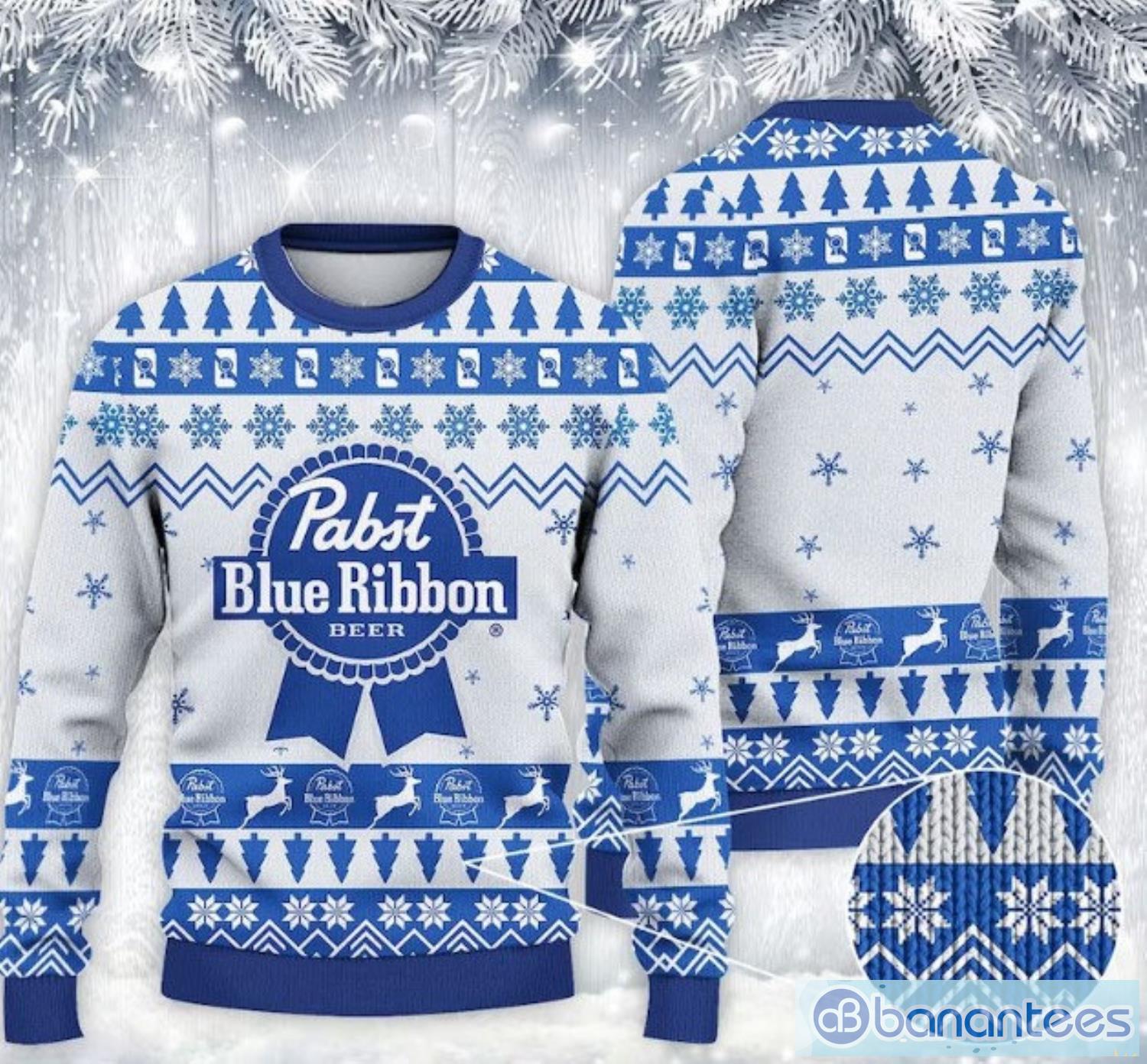 Xmas Pabst Blue Ribbon Beer Ugly Christmas Sweatshirt Sweater Xmas Christmas Gift Vacation Product Photo 1