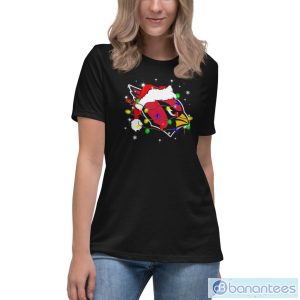 Arizona Cardinals Santa Hat Christmas Shirt - Women's Relaxed Short Sleeve Jersey Tee
