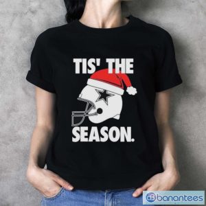 Dallas Cowboys Santa Hat Christmas Tis The Season T-Shirt - Ladies T-Shirt