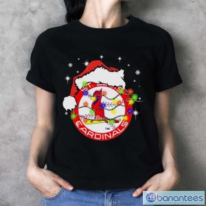 Santa Hat St.Louis Cardinals Light Christmas Shirt - Ladies T-Shirt