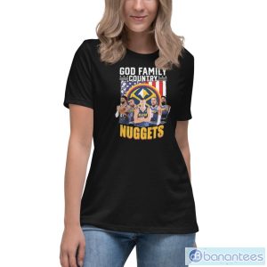 God Family Country Denver Nuggets Signatures Shirt - Women's Relaxed Short Sleeve Jersey Tee