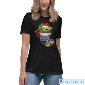 Hot Baltimore Ravens Christmas Baby Yoda Star Wars Funny Happy Nfl T-Shirt - Women's Relaxed Short Sleeve Jersey Tee