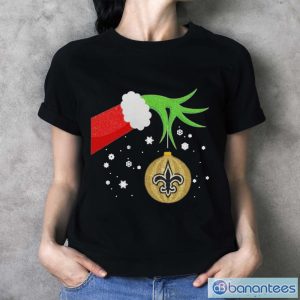 27jhBZKN funny the grinch hand holding ornament new orleans saints christmas sweater shirt 3 300x300 image Funny The Grinch Hand Holding Ornament New Orleans Saints Christmas Sweater Shirt - Ladies T-Shirt