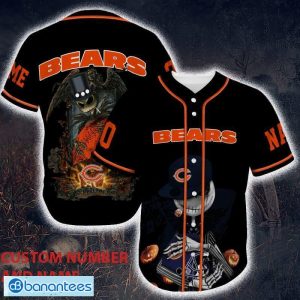 Chicago Bears Stripes and Skull Danger Hawaiian Shirt For Halloween -  Banantees