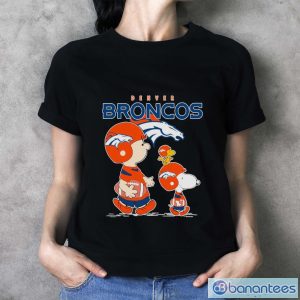 Awesome Denver Broncos Let’s Play Football Together Snoopy Charlie Brown And Woodstock Shirt - Ladies T-Shirt