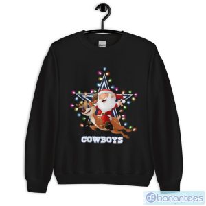 High Quality Nfl Dallas Cowboys Christmas Santa Riding Reindeer T Shirt - Unisex Crewneck Sweatshirt