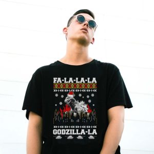 Fa La La La Quotes T-shirt, Giant Monster Christmas Sweatshirts, Santa Monster Movie Xmas - G500 Gildan T-Shirt