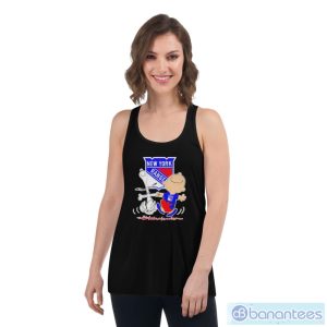 New York Rangers Snoopy And Charlie Brown Dancing Shirt - Women's Flowy Racerback Tank