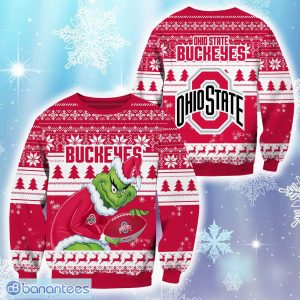 NCAA Ohio State Buckeyes Grinch Cold Ugly Christmas Sweater For Men Women - NCAA Ohio State Buckeyes Grinch Cold Ugly Christmas Sweater For Men Women Photo 1