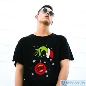 Grinch Hand holding Ornament Burger King Snowflake Christmas shirt - G500 Gildan T-Shirt