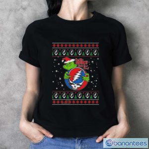 How The Grinch Stole Your Face Grateful 2023 Ugly Merry Christmas Shirt - Ladies T-Shirt