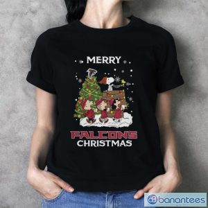 Atlanta Falcons Snoopy Family Christmas Shirt - Ladies T-Shirt