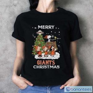 San Francisco Giants Snoopy Family Christmas Shirt - Ladies T-Shirt