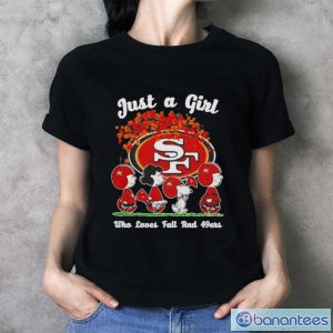Just A Girt Who Love Fall And San Francisco 49ers Shirt - Ladies T-Shirt