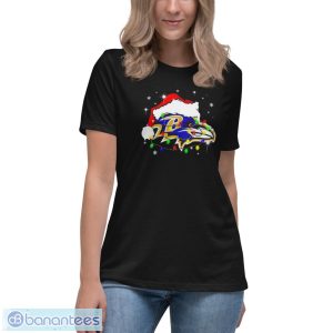 8lCUsvZM baltimore ravens santa hat christmas shirt 4 300x300 image Baltimore Ravens Santa Hat Christmas Shirt - Women's Relaxed Short Sleeve Jersey Tee