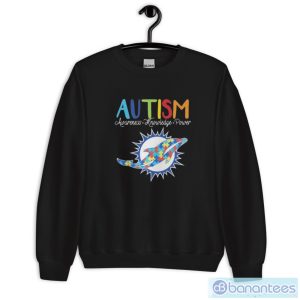 Miami Dolphins Autism Awareness Knowledge Power T-Shirt - Unisex Crewneck Sweatshirt