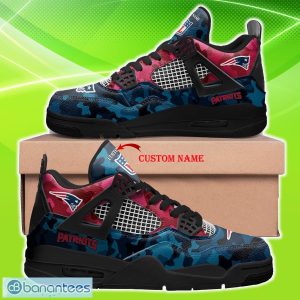 Camo Best England Patriots Custom Name Air Jordan 4 Shoes Camo Best For Men And Women Gift Fans - New England Patriots Personalized Jordan 4 Fabric Sneaker - Custom Name Sneaker Men & Women - NFL Lovers, Birthday's Gift, Gift For NFL Fan_2