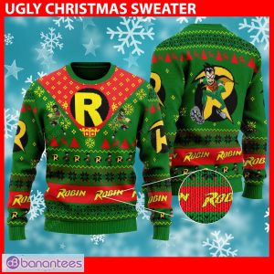 Robin Dc Comics Ugly Christmas 3D Sweater For Men And Women - Robin Dc Comics Knitted Sweater Photo 1