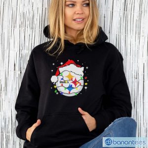 Pittsburgh Steelers Santa Hat Christmas Light Shirt - Unisex Hoodie