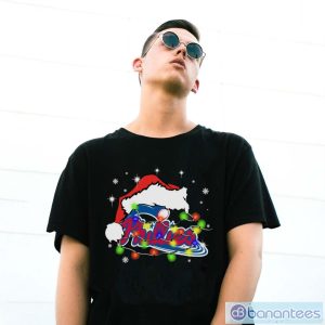 Santa Hat Philadelphia Phillies Light Christmas Shirt - G500 Gildan T-Shirt