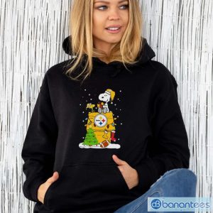 Pittsburgh Steelers Snoopy And Woodstock Christmas Shirt - Unisex Hoodie