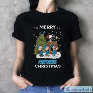 Carolina Panthers Snoopy Family Christmas Shirt - Ladies T-Shirt