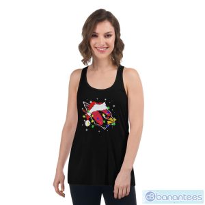 Arizona Cardinals Santa Hat Christmas Shirt - Women's Flowy Racerback Tank