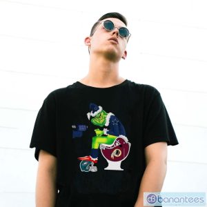 Santa Grinch Dallas Cowboys Toilet Christmas T-shirt - G500 Gildan T-Shirt