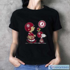 The Peanuts Charlie Brown And Snoopy Woodstock Alabama Crimson Tide Football Shirt - Ladies T-Shirt