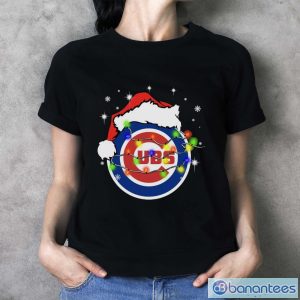 Santa Hat Texas Chicago Cubs Christmas Shirt Christmas Gift - Ladies T-Shirt