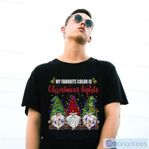 Premium My Favorite Color Is Christmas Lights 3 Gnomes Merry Christmas Shirt - G500 Gildan T-Shirt