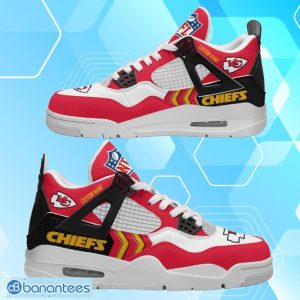 Kansas City Chiefs NFL Air Jordan 4 Shoes Custom Name Product Photo 1