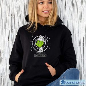 Santa Grinch I Hate People But I Love My Oakland Raiders Christmas Shirt - Unisex Hoodie