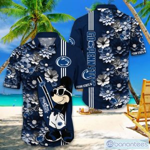 Penn State Nittany Lions Hawaiian Shirt Mickey Love Surfing Trending Summer Gift Product Photo 1
