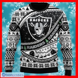 Las Vegas Raiders Christmas Reindeer Pattern Knitted Ugly