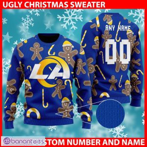 NFL Los Angeles Rams Custom Name And Number Christmas Gift For Fans Ugly  Christmas Sweater - Banantees