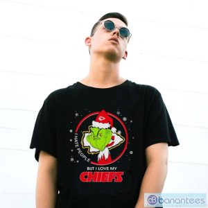 The Grinch I Hate People But I Love My Kansas City Chiefs Christmas T-Shirt - G500 Gildan T-Shirt