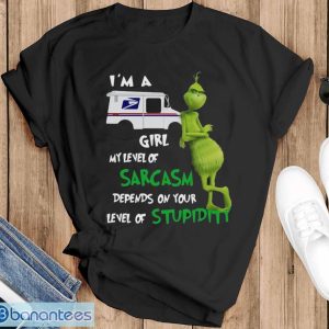 Grinch I'm A USPS Girl Christmas T-Shirt Camaelshirt Trending Tees - Black T-Shirt