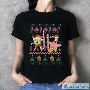 Spongebob Squarepants And Patrick Holiday Sweater Shirt - Ladies T-Shirt