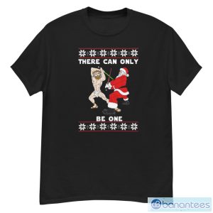 Jesus Vs Santa There Can Only Be One Ugly Christmas Shirt - G500 Men’s Classic T-Shirt