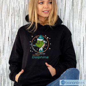 Funny I Hate People But I Love My Miami Dolphins Grinch Shirt - Unisex Hoodie