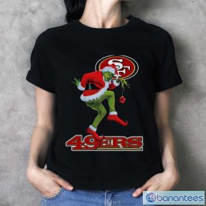 The Grinch Santa San Francisco 49ers Christmas shirt - Ladies T-Shirt
