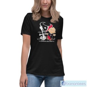 Houston Texans Charlie Brown Snoopy Houston Texans T-Shirt - Women's Relaxed Short Sleeve Jersey Tee