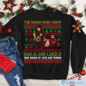The Human Music Group Ugly Christmas Sweatshirt, Nadja Laszlo Couple Shirt Product Photo 1